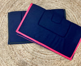 Kersey Wool Saddle Pad  - Navy with Hot Pink Trim